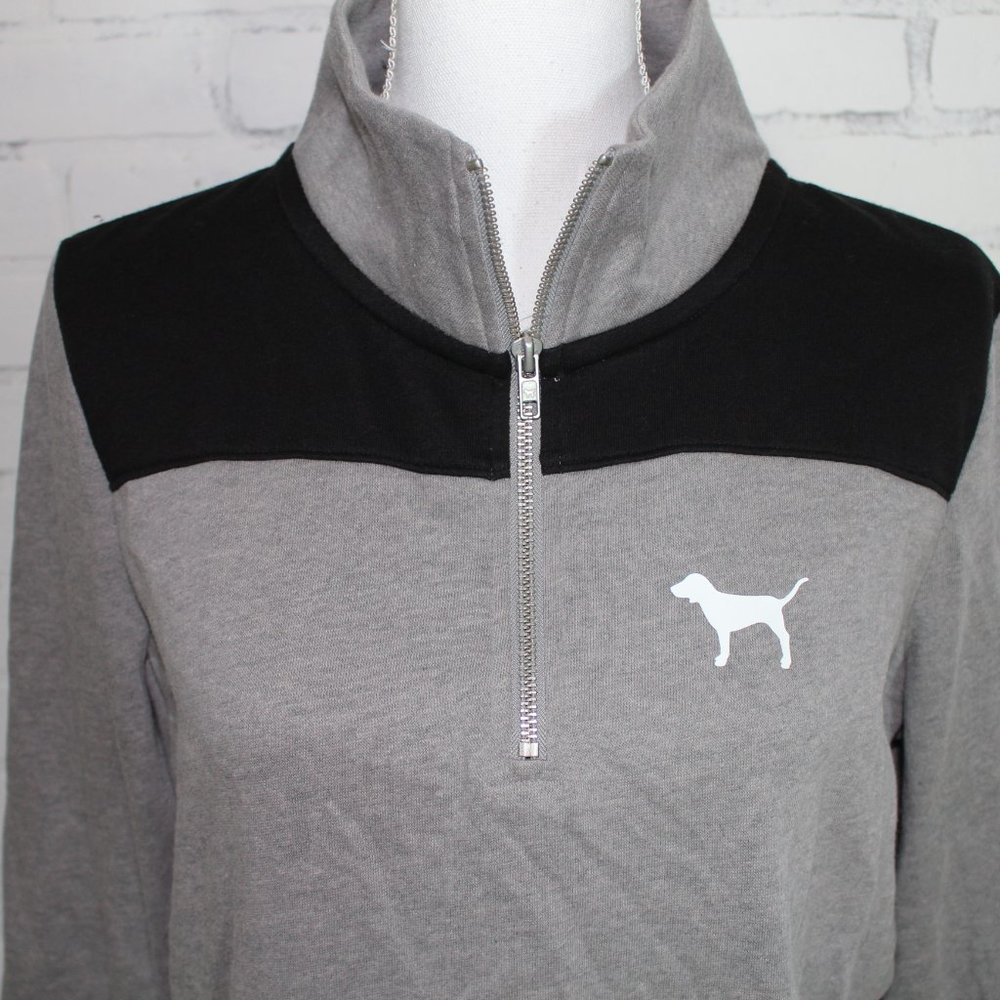 Victoria's Secret Pink Zip Up Gray Sweatshirt - Picture 3 of 4
